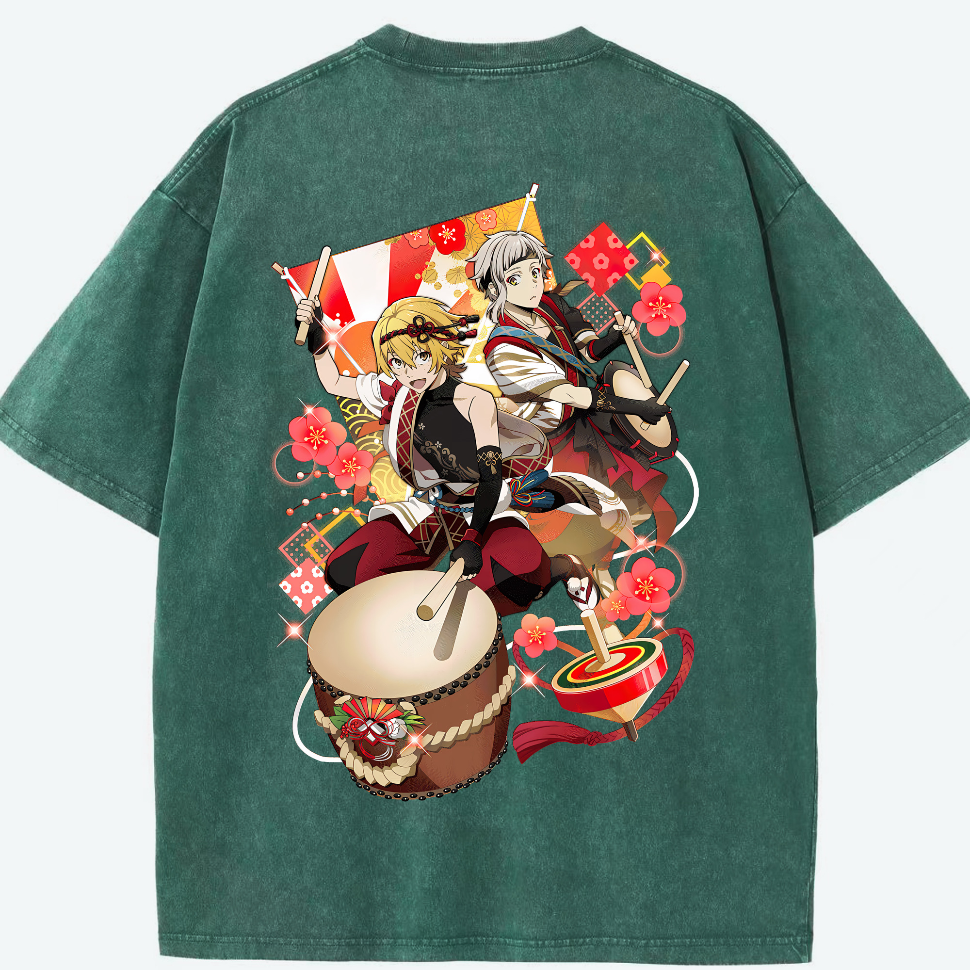 （画像用） 文豪ストレイドッグス Bungo Stray Dogs 綿100% ヴィンテージ風 半袖Tシャツ（背面プリント）